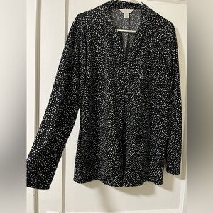 Christopher & Banks XL Black and White long sleeve blouse.